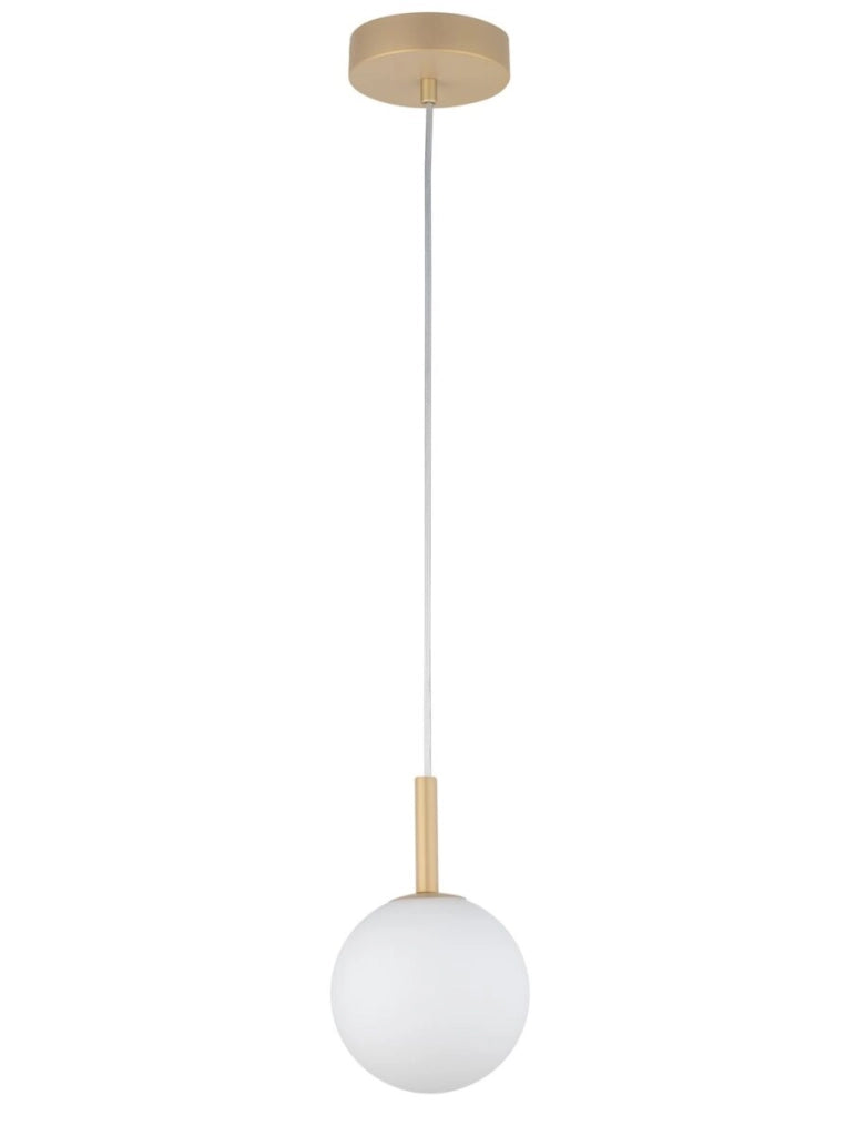Lampada a sospensione oro sfera vetro bianco Gama G9 Sigma