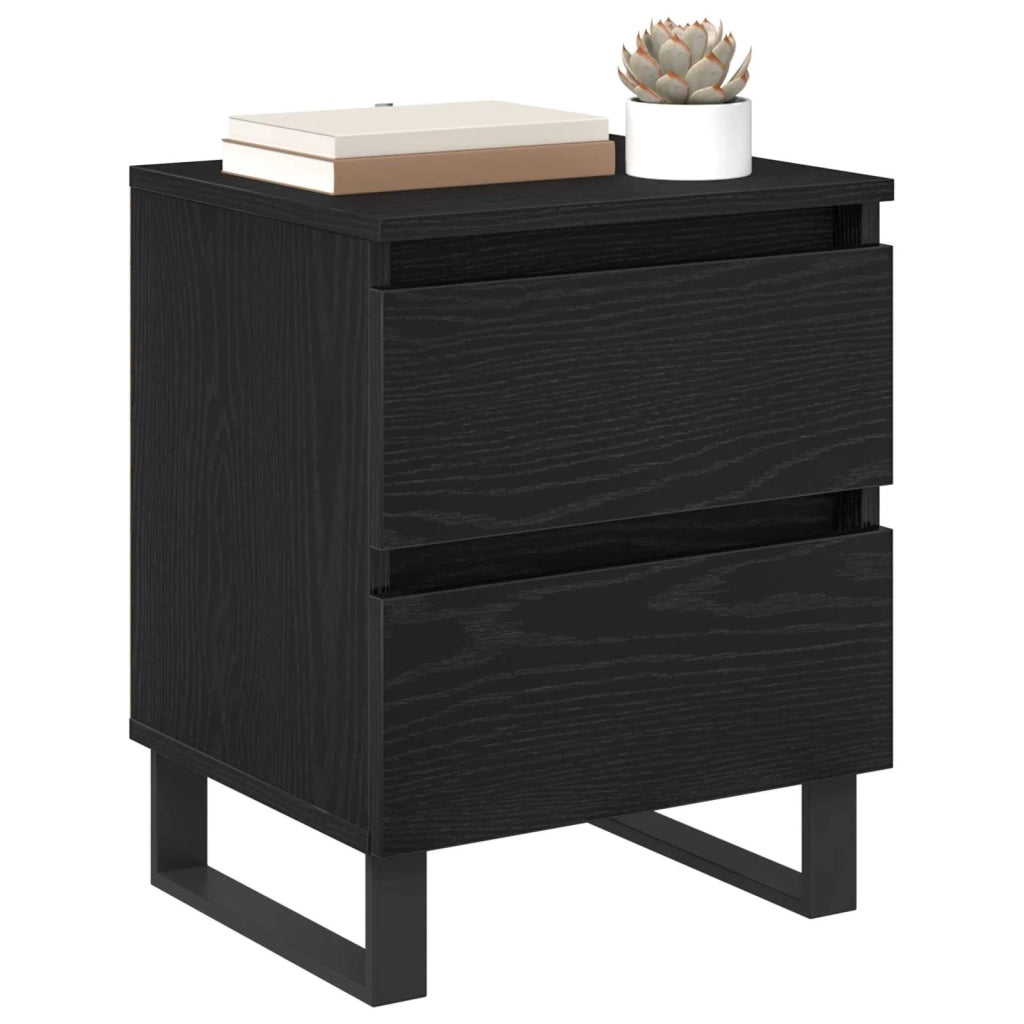 Armadio da Notte Rovere Nero 40 x 35 x 50 cm Legno multistrato