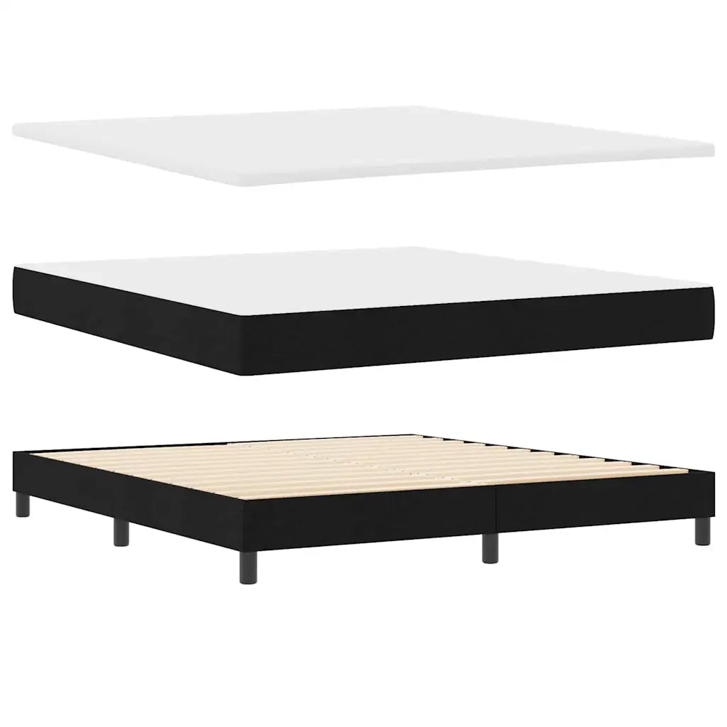 Letto a molle con materasso Nero 180 x 200 cm Tessuto 3338785