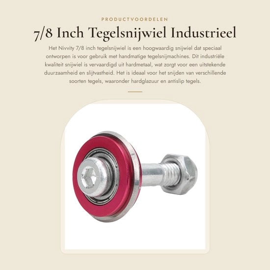 Tegelsnijwiel 7/8 Pollici - Qualità Industriale - Ricambio - Tegelsnijder Manuale - Alta Durezza - Resistente ai Sfregamenti