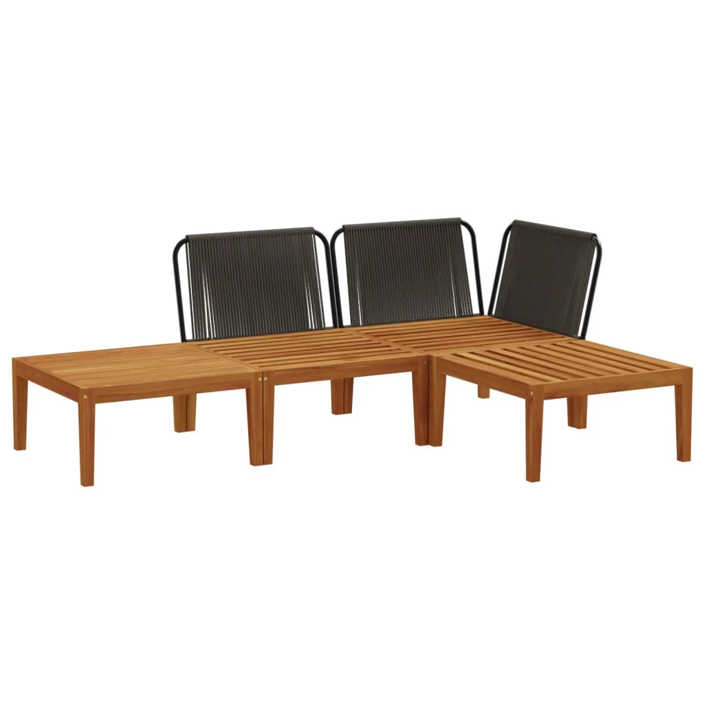 4 pcs Legno massiccio di acacia e corda Naturale 3407705