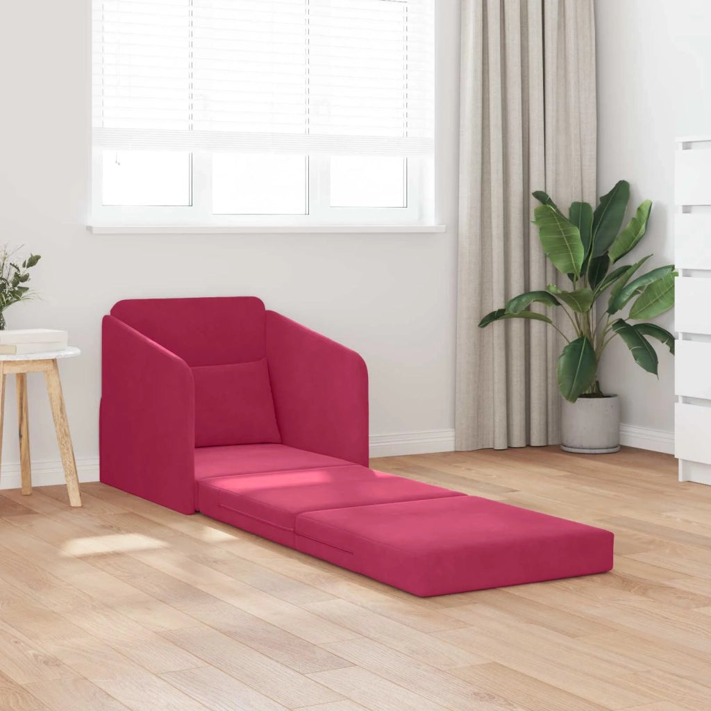 Divano letto Rosso Vino 65 x 80 x 83 cm Velluto 4106651