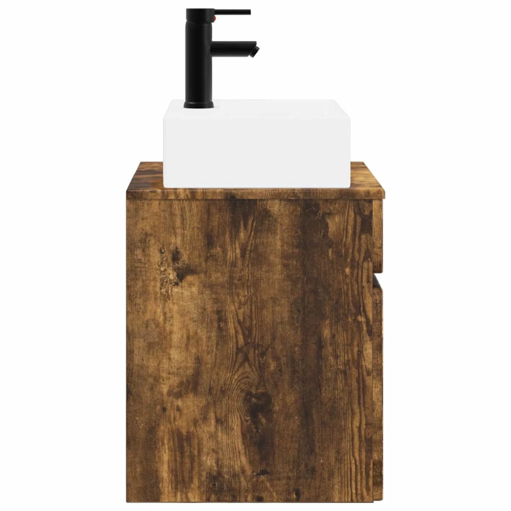 Mobile Lavabo da Parete Rovere Fumo 39 x 41 x 62,5 cm 890577
