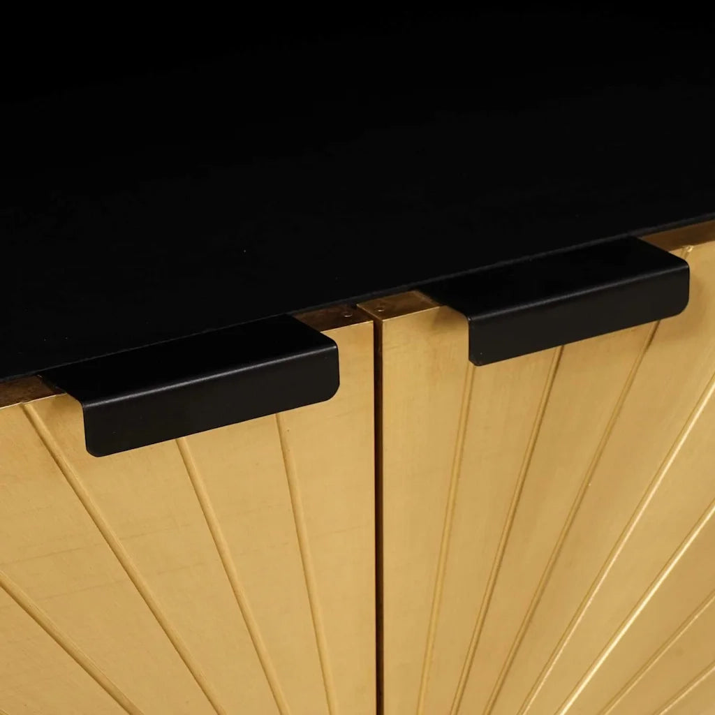 Credenza Nero e Oro 60 x 33 x 75 cm Legno di mango massello 4017853