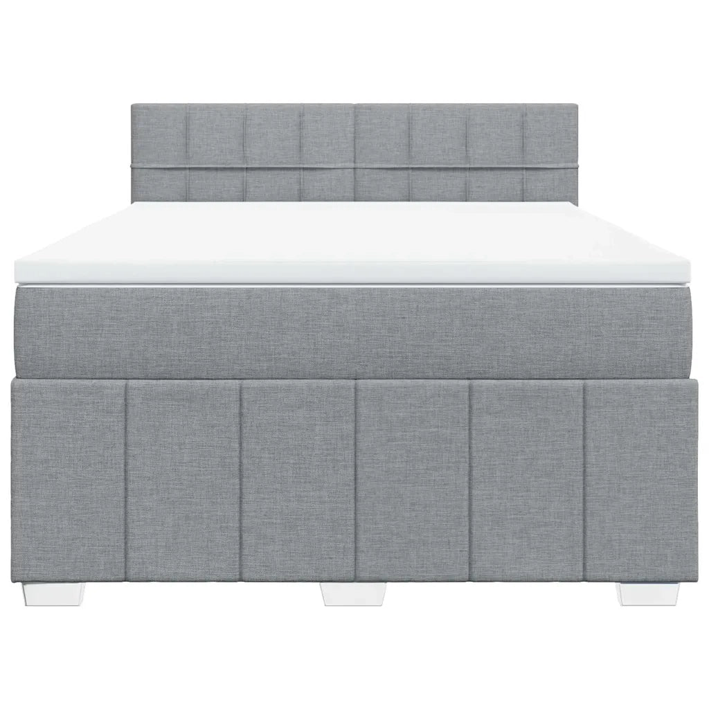Giroletto a Molle con Materasso Grigio Chiaro 140x190cm Tessuto 3287063