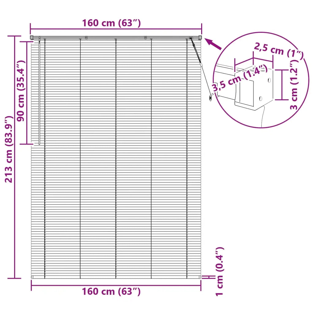 Tenda Veneziana | Tenda a lamelle Nero 213 x 160 cm 25 mm PVC