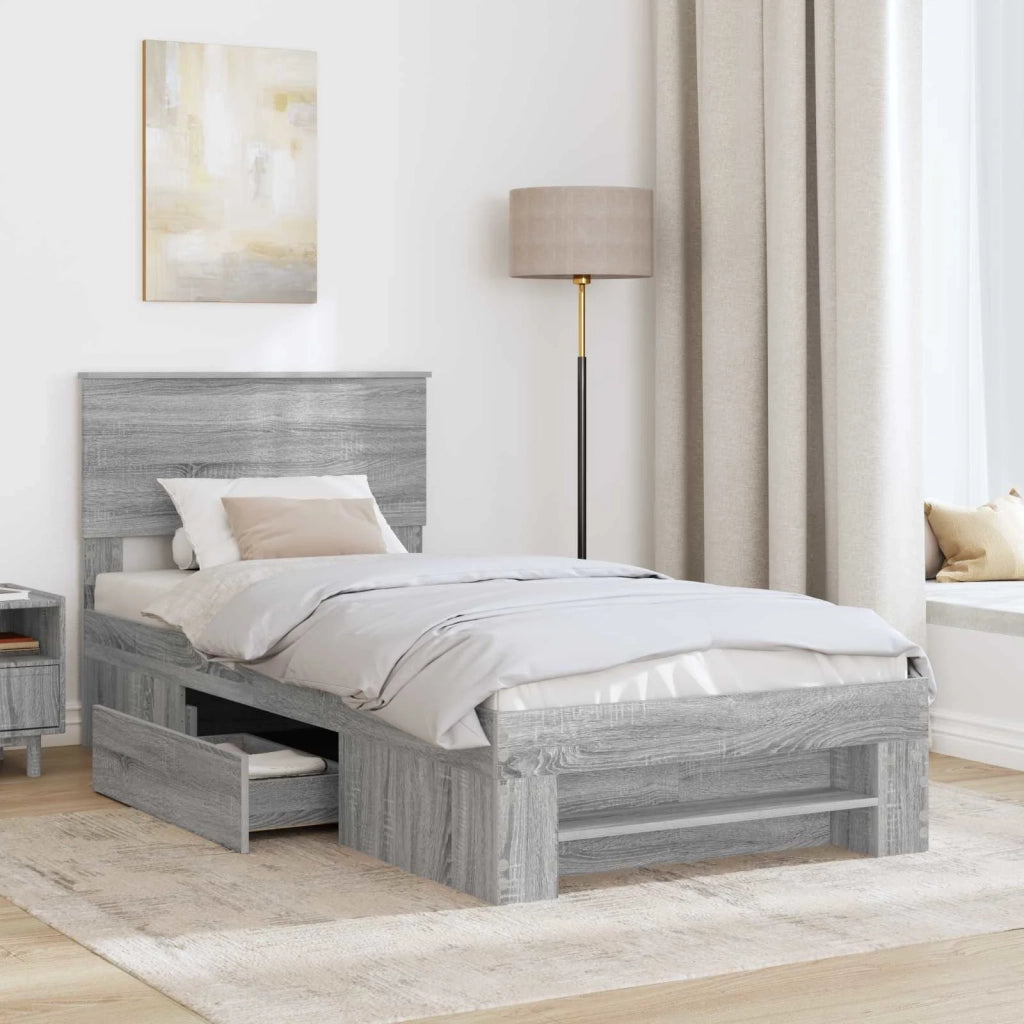 Struttura del letto Grigio Sonoma 80 x 200 cm Legno multistrato