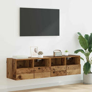 Mobiletti TV da Parete 2 pz-Set di 2 Credenza per TV sospesa Legno vecchio 60 x 30 x 30 cm