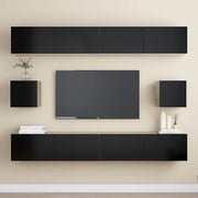 Set di Mobili Porta TV 6 pz Nero in Legno Multistrato 3078789