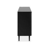 Madia KUTA51A nera 3 cassetti e 3 ante effetto rafia