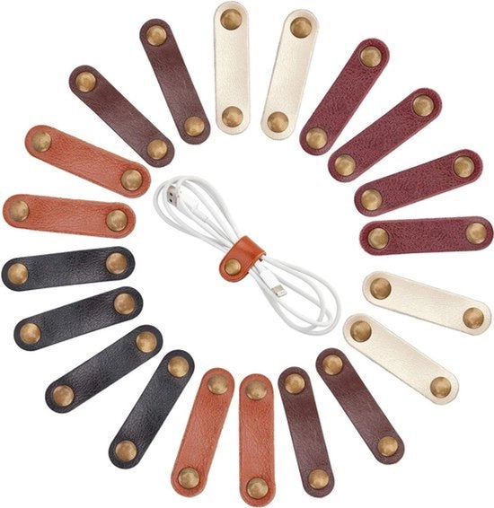 Cablettes - Gestione cavi - Organizzatore utile per cavi - Set da 20 - Utilizzo universale - Nero - Per USB e cuffie - Adatto per cavi e nastri