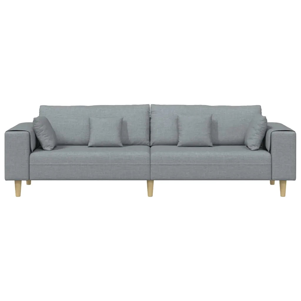 Divano in tessuto con cuscino Grigio chiaro 208 cm Tessuto
