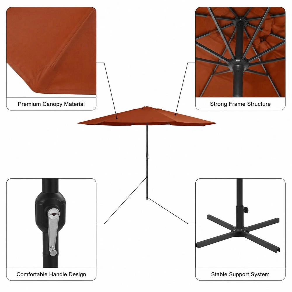 Parasol With Metal Pole 390 Cm Terracotta
