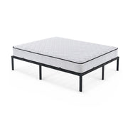 Struttura Letto Pieghevole in Metallo con Materasso Rete a Doghe 140x190 cm Nero Letto per Ospiti 9 Gambe 20 Doghe