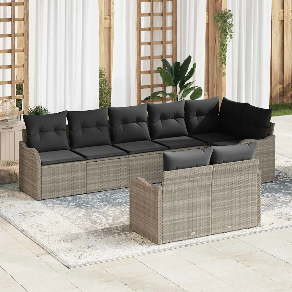 Set Divano da Giardino Grigio chiaro polyrattan 3345752