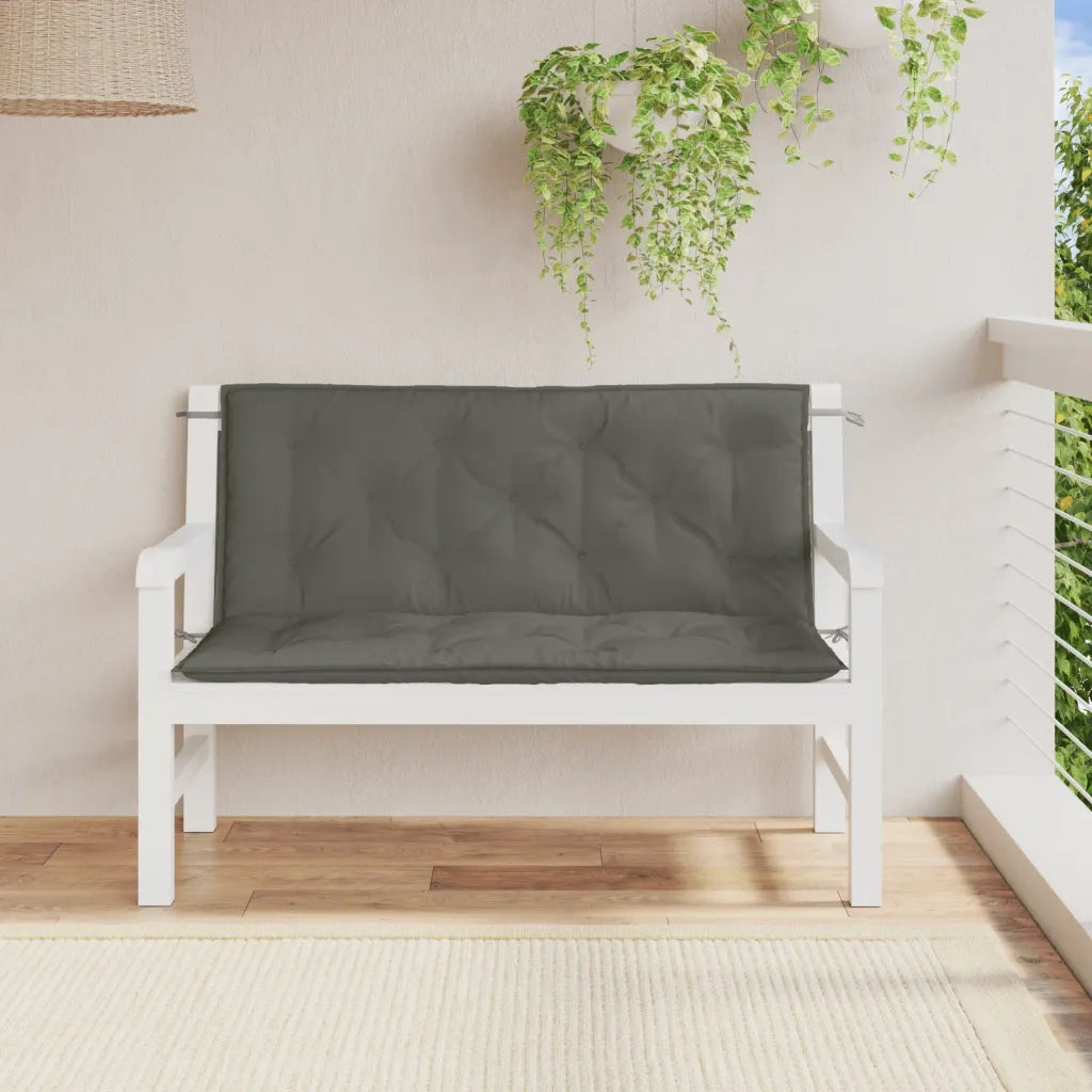Cuscini Panca Giardino 2pz Grigio Scuro MÃ©lange 120x50x7 cm
