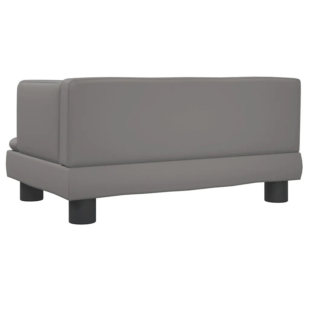 Divano per Bambini Grigio 60x40x30 cm in Similpelle