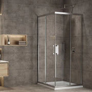 Box doccia angolo apertura ante scorrevoli dafne vetro temperato spessore 6 mm *** misure 87-89x87-89xh195 cm traspar...