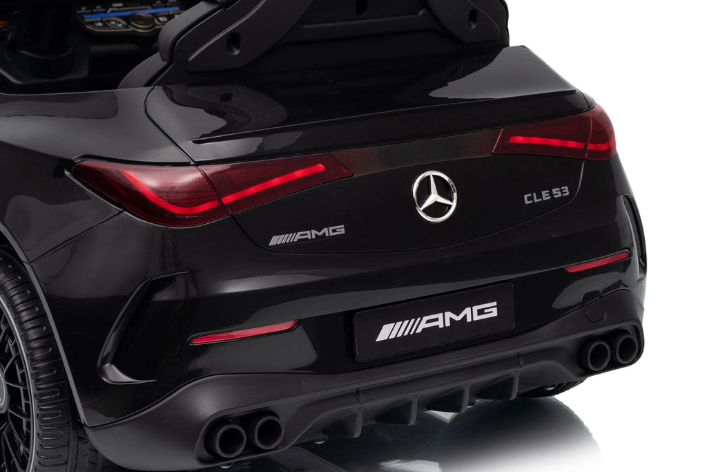 Macchina Elettrica per Bambini 12V Licenza Ufficiale Mercedes CLE53 Sedile in Pelle Nero