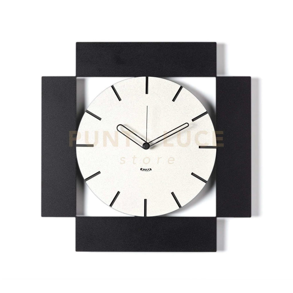 orologio da parete minimal radical Nero/bianco marmo in Ferro 50x50h cm