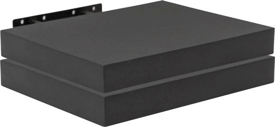 Set di parete decorativo da 2 pezzi - Opbergrek - MDF - Scaffale libri - Pannello flottante - Nero - 30x23x3.8cm
