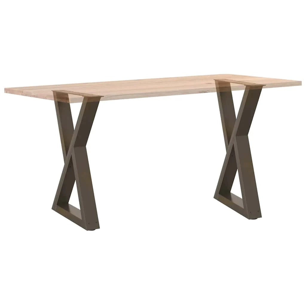Set di 2 gambe regolabili per tavolo da pranzo 60 x 73 cm design moderno acciaio naturale 02_0057009