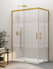 Box doccia ingresso angolare 2+2 THALASSA (BASIC) 75x75 cm Oro vetro serigrafato