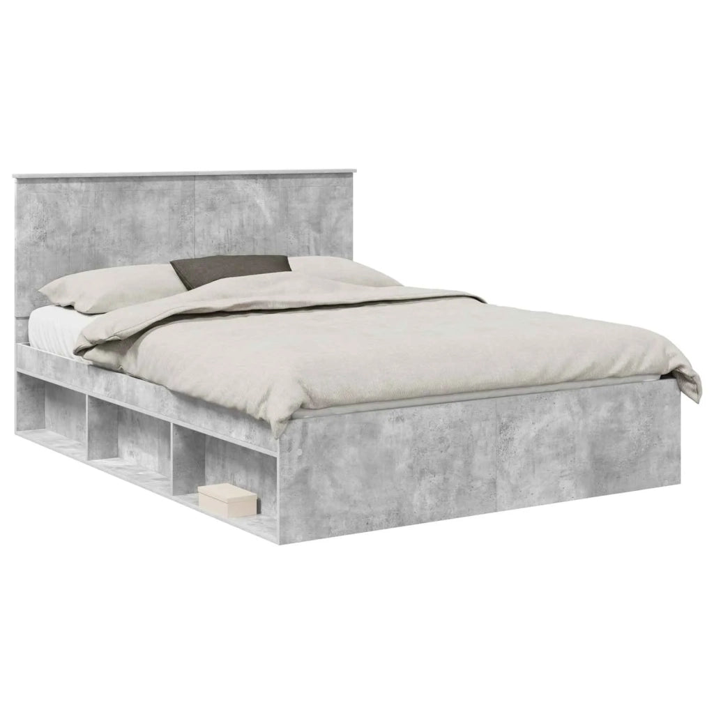Struttura del letto Grigio Concretè 150 x 200 cm Pino massello