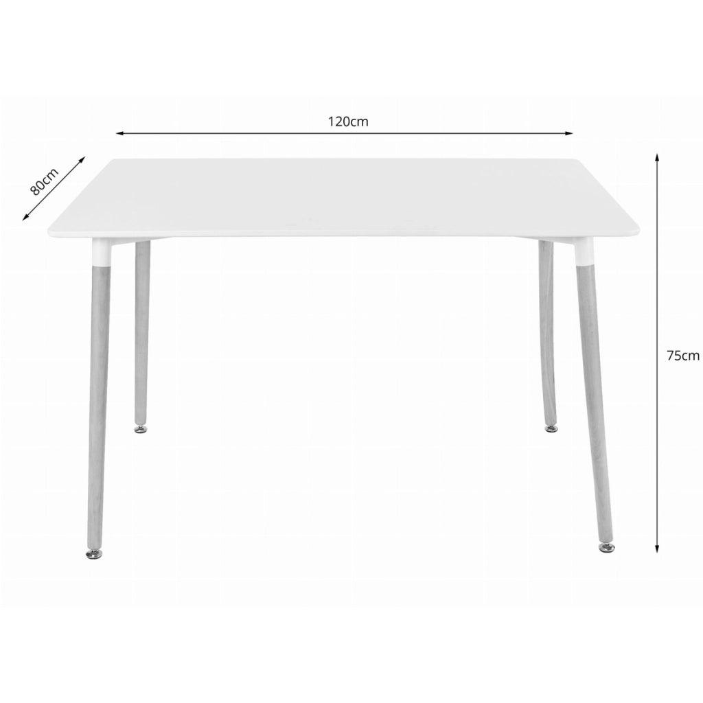 Tavolo da pranzo ADRIA scandinavo bianco e faggio 120x80 cm