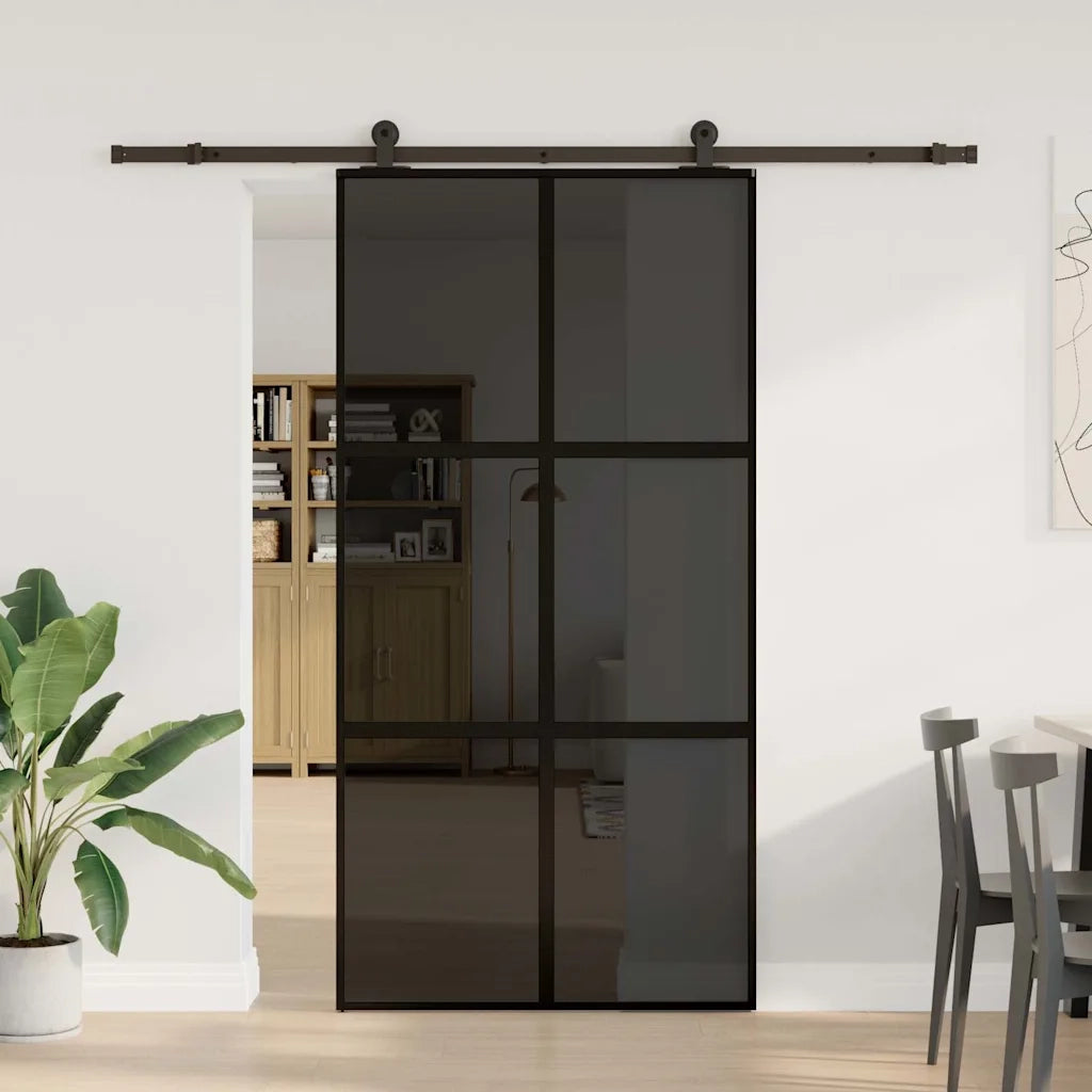 Porta Scorrevole con Ferramenta Vetro Temperato Alluminio
