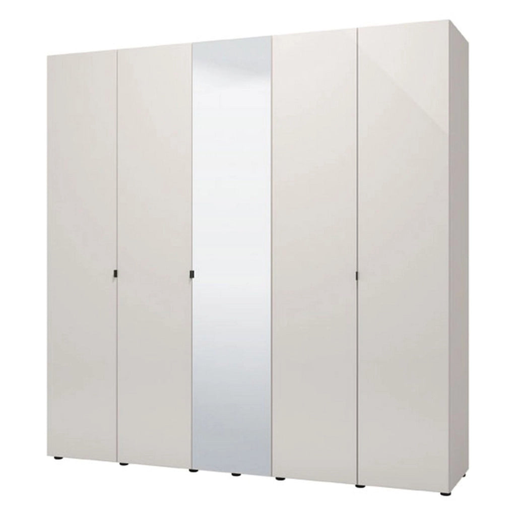 Armadio Camera da Letto Quarrata, Guardaroba Grande Appendiabiti, 224x226.5h cm Bianco Crema