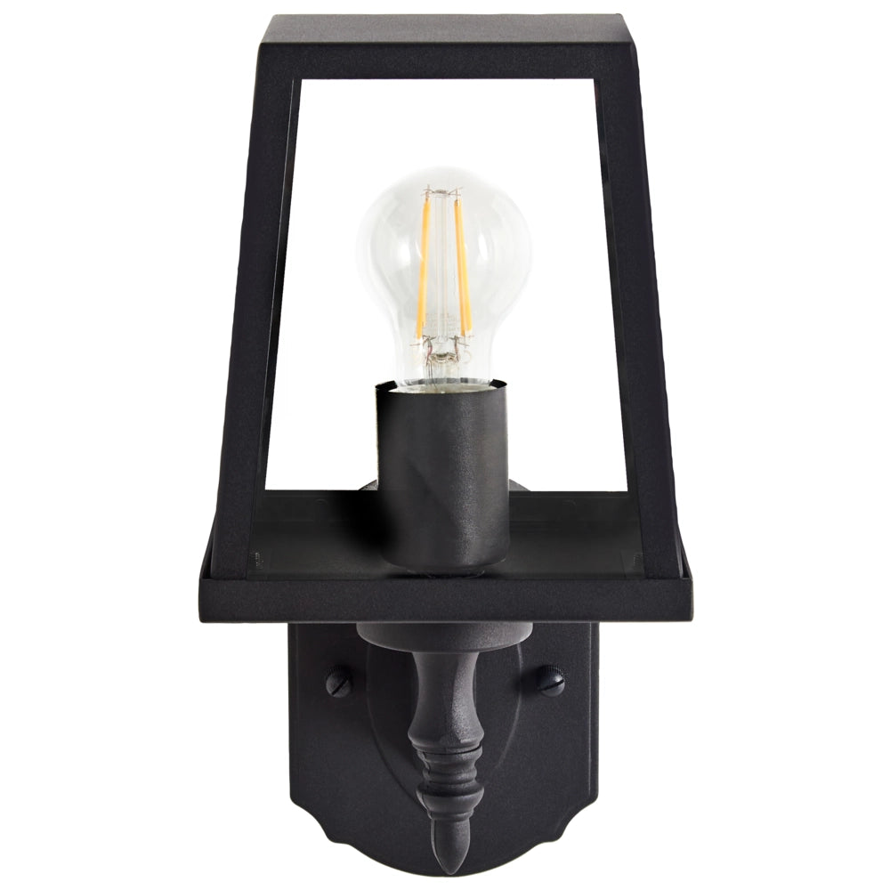 Lampada da parete per esterni Lampada da parete nera Sconce in metallo ferro vetro opaco Design moderno Giardino del patio
