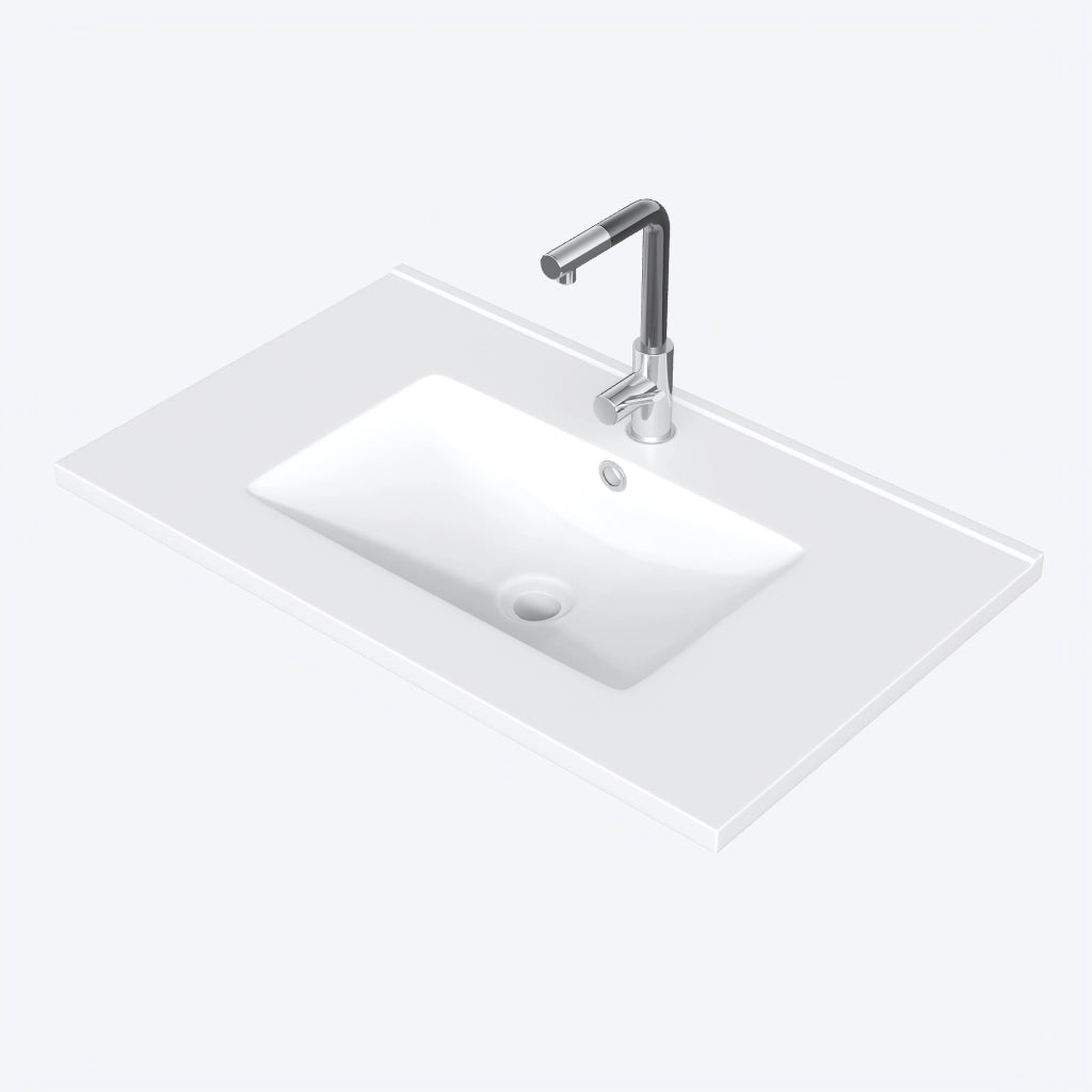 MOBILE BAGNO con lavabo in ceramica 76x46,5x87,5 cm Bianco in MDF