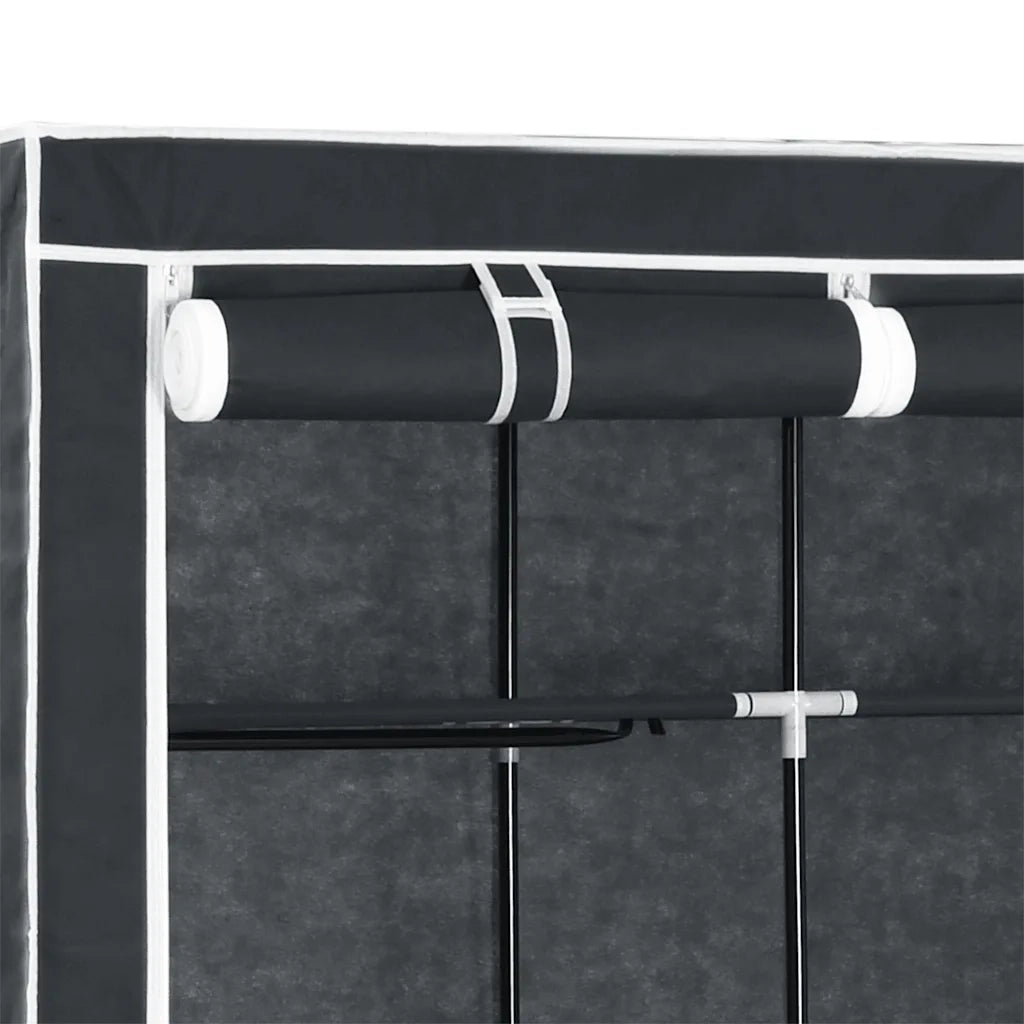Armadio con Scomparti e Aste Nero 150x45x175 cm in Tessuto 282453