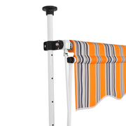 Tenda da Sole Retrattile Manuale-Tenda parasole per Patio 400 cm a Strisce Blu e Gialle