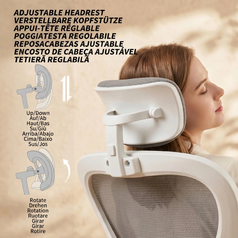 SEDIA UFFICIO ergonomica con braccioli ribaltabili grigio, 64x63x115-125 cm
