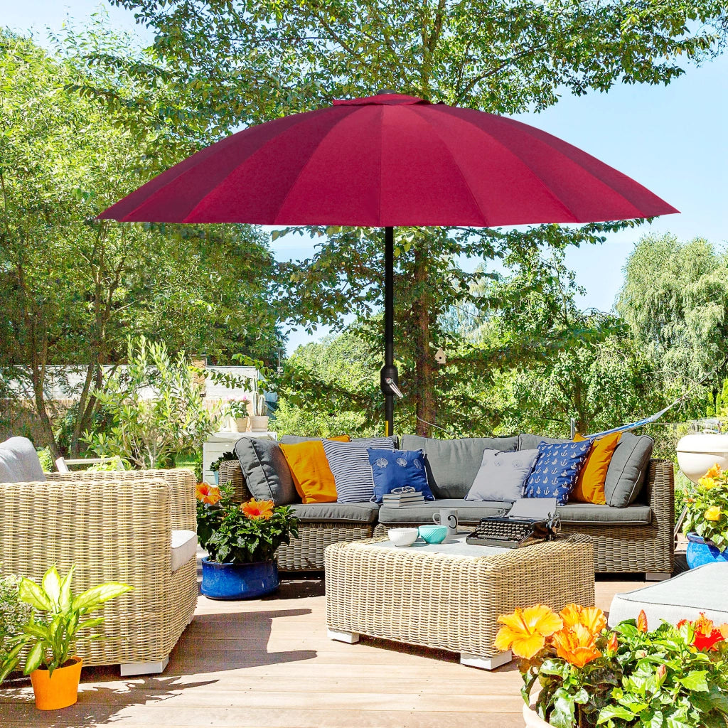 Ombrellone da Giardino Inclinabile 2.5x2.5 m ¨C zephmum ¨C Poliestere Rosso Vino
