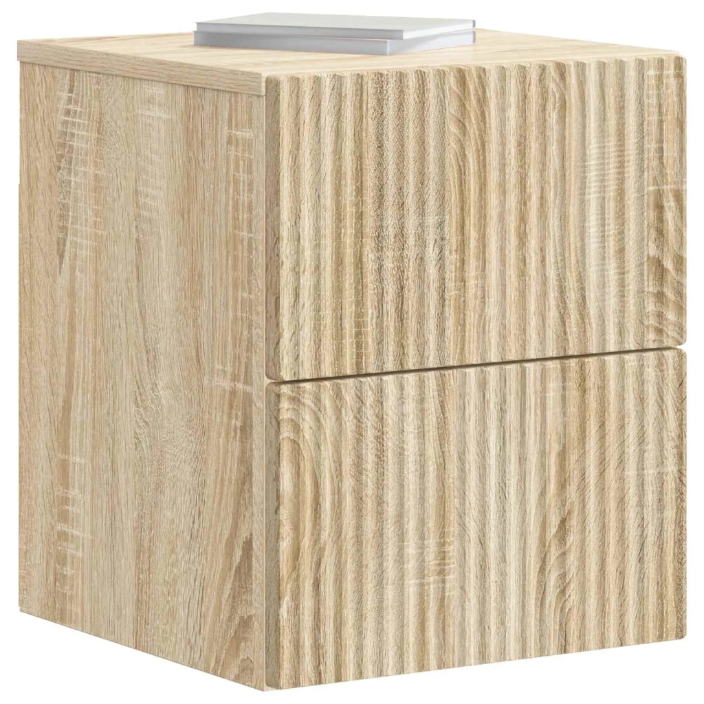 Mobiletto da notte a muro 2 pcs Rovere Sonoma 33 x 34,5 x 40 cm 898470