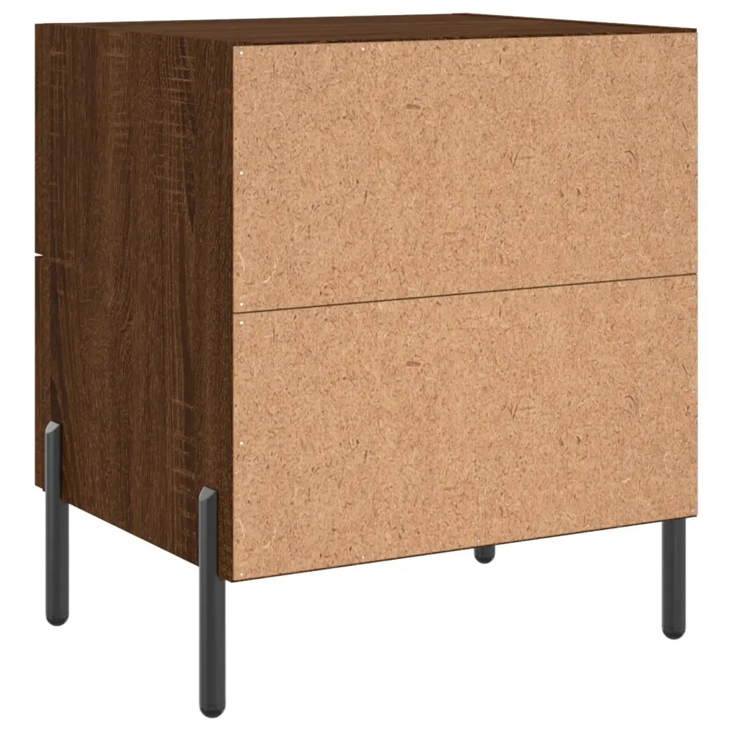 Set di 2 Comodini | Armadio da Notte | Mobiletto da notte Rovere Marrone 40x35x47,5 cm in Legno Multistrato