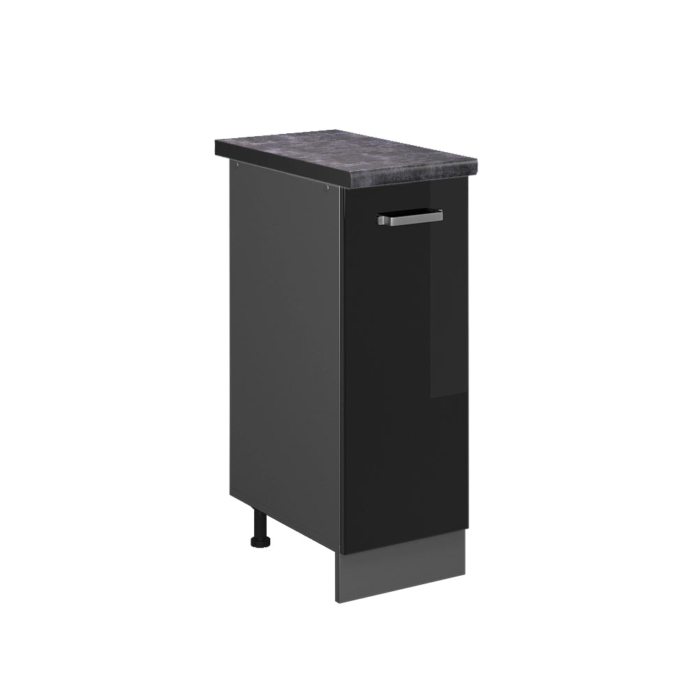 Armadio cucina dispensa alto R-Line Nero lucido/Antracite 30 cm, PL Antracite Vicco