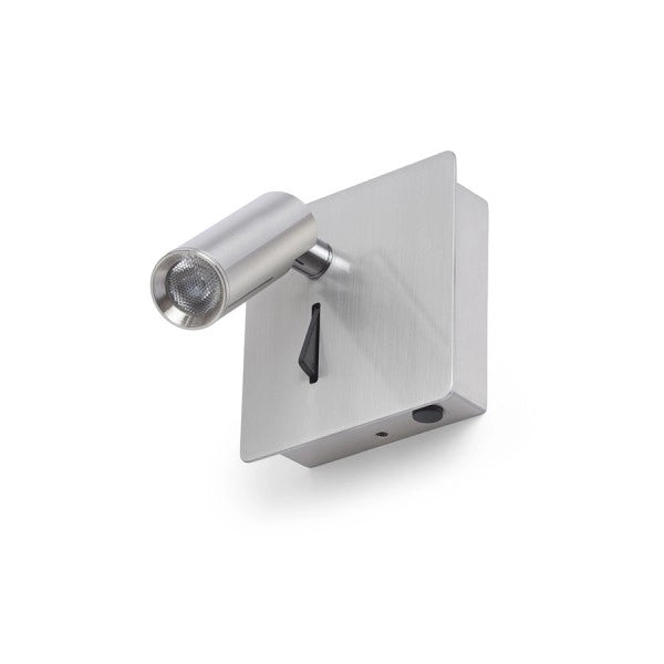Faretto applique MIG da parete  nichel opaco 230V LED 3W 30°  3000K