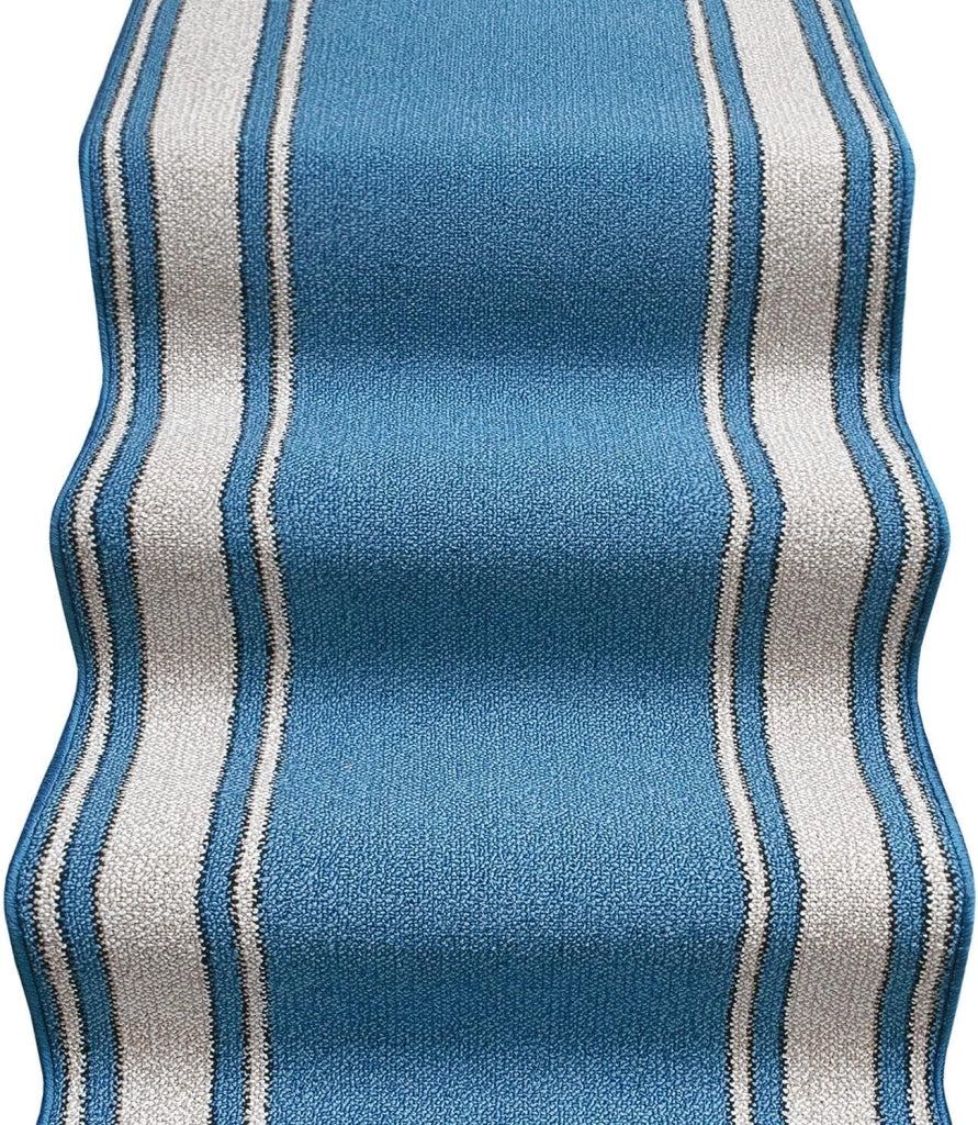 Tappeto Scala Passatoia Ingresso Corsia Scale Antiscivolo Stile Classico Blu 67x80 cm