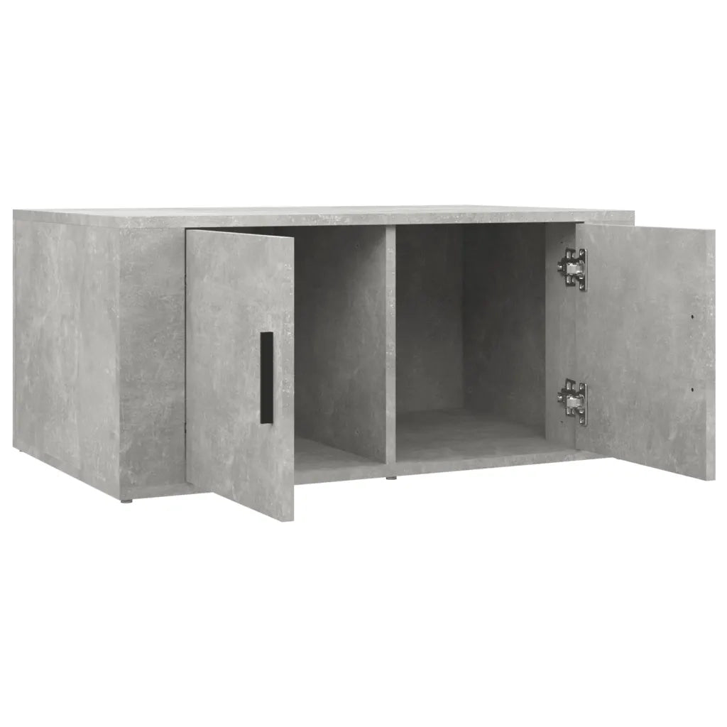 Tavolino Salotto-Tavolino da soggiorno-Tavolo Grigio Cemento 80x50x36 cm Legno Multistrato