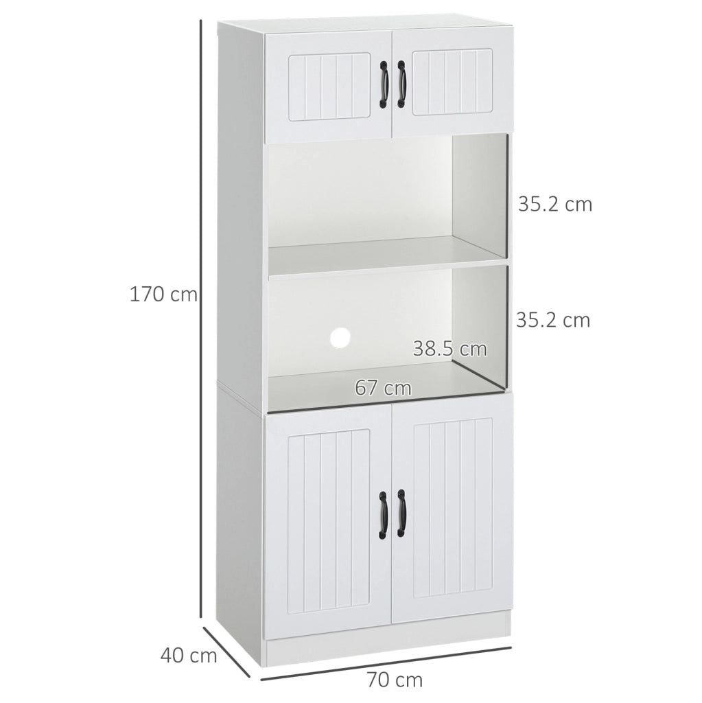 Mobile alto da cucina HOMCOM bianco con vano microonde