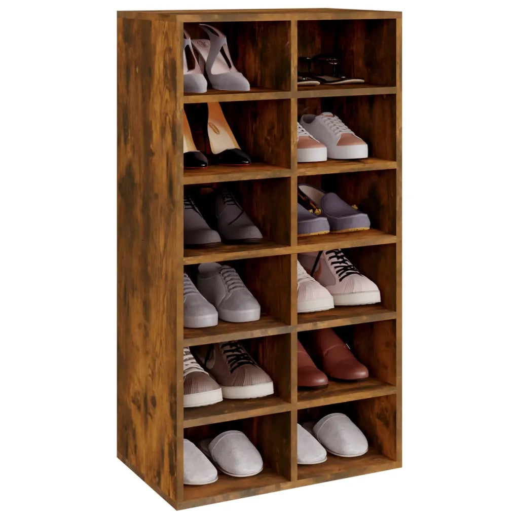 Scarpiera | Mobile per scarpe Rovere Fumo 54x34x100,5 cm in Legno Multistrato