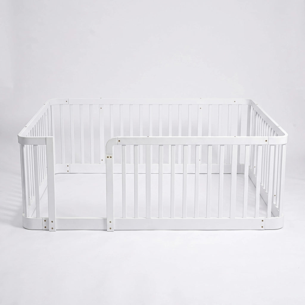 Recinto modulare per bambini 140 × 200 cm con pannelli, bordi arrotondati, senza materasso, bianco