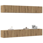 Set di 4 mobili porta TV a parete Rovere Artigianale 100x30x30 cm 3328946