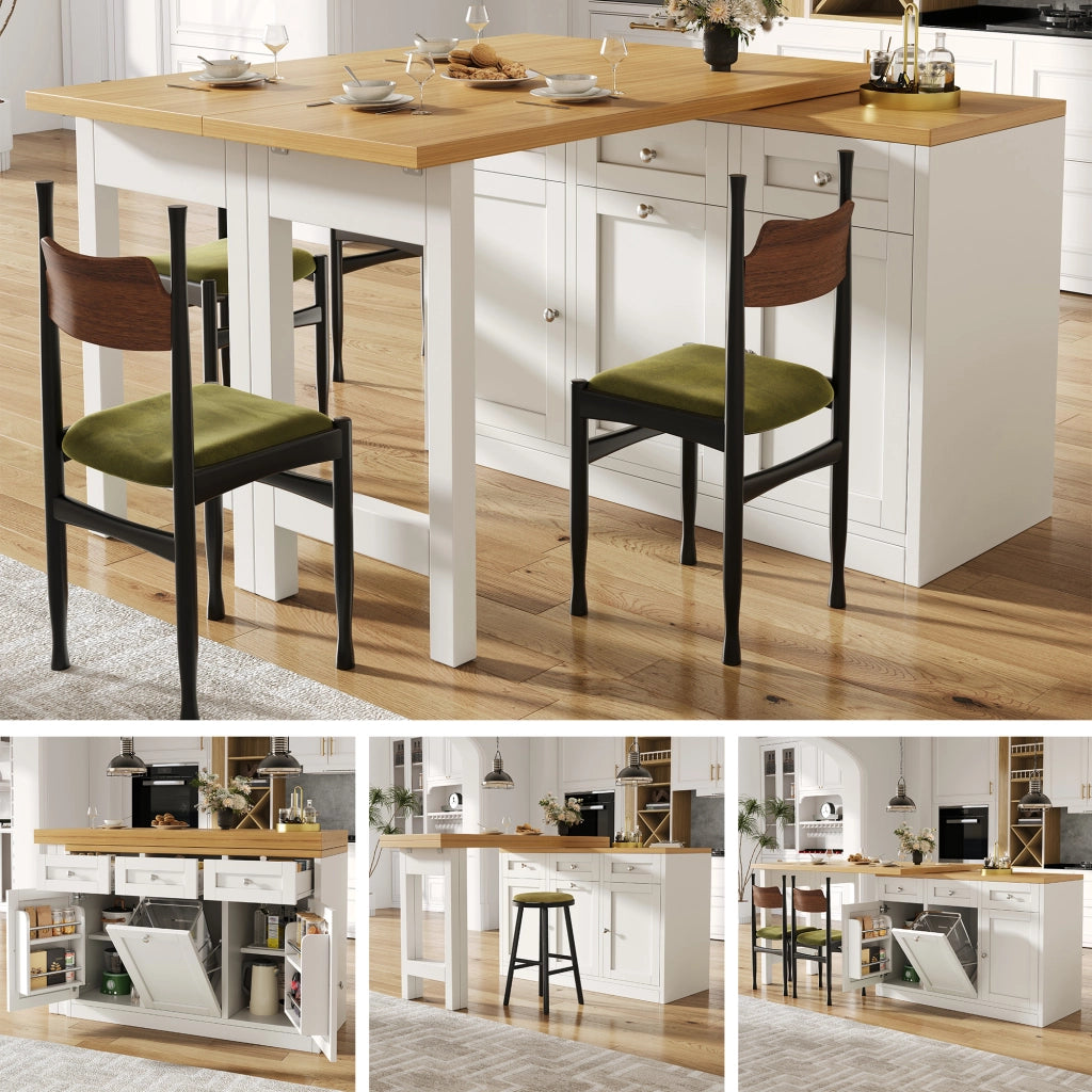 Tavolo da Bar Allungabile con Cassetto e Ripiano ¨C MINIMAL ¨C Bianco, Salvaspazio