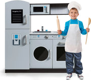 Cucina Giocattolo per Bambini con Frigorifero, Distributore d'acqua, Lavatrice, Forno, Microonde, Lavello e Rubinetto, Funzione Luci e Suoni, 3+ Anni