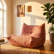 Poltroncina Battam, Poltrona Rivestimento in Tessuto Bouclè, 27x27x108h cm Rosa